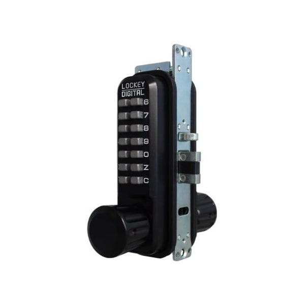 Lockey Mechanical Keyless Narrow Stile Passage Knob Lock Double Combination Jet Black 2930DC-JB - main